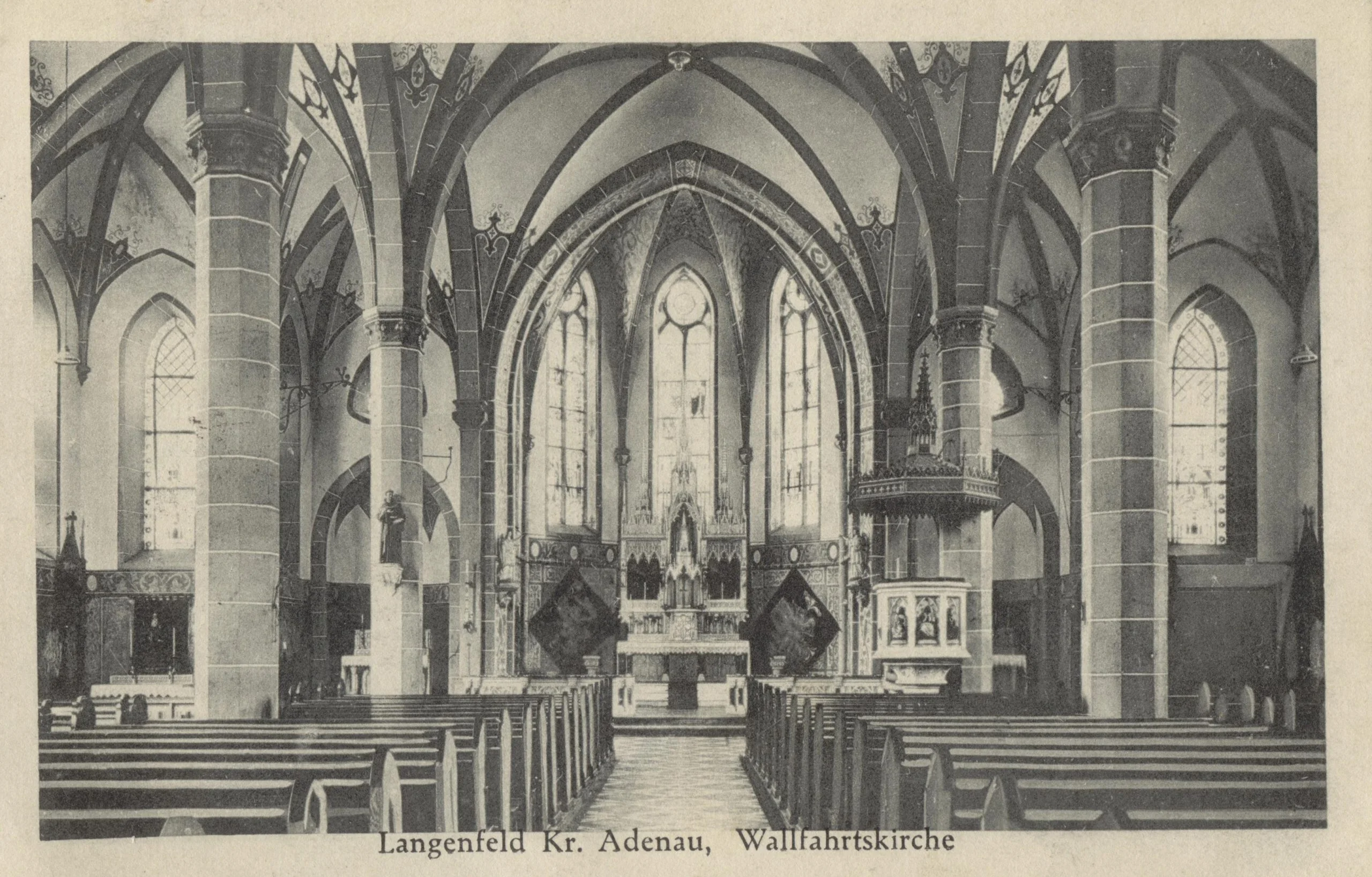 Historische Postkarte - Pfarrkirche St. Quirinus