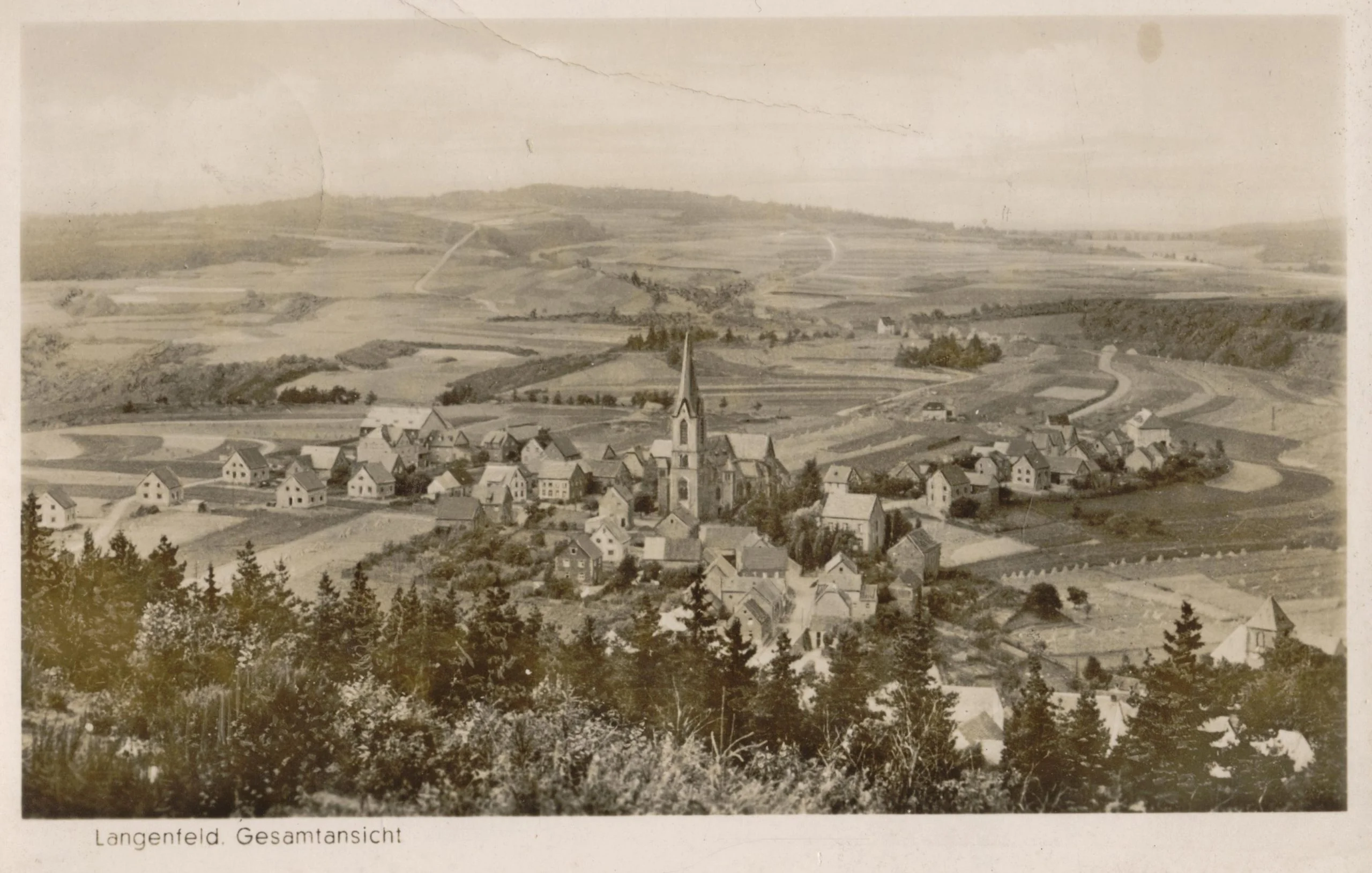 Historische Postkarte - Pfarrkirche St. Quirinus